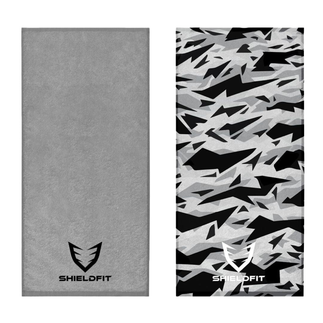 Antibacterial Gym Towel: Grey Camo